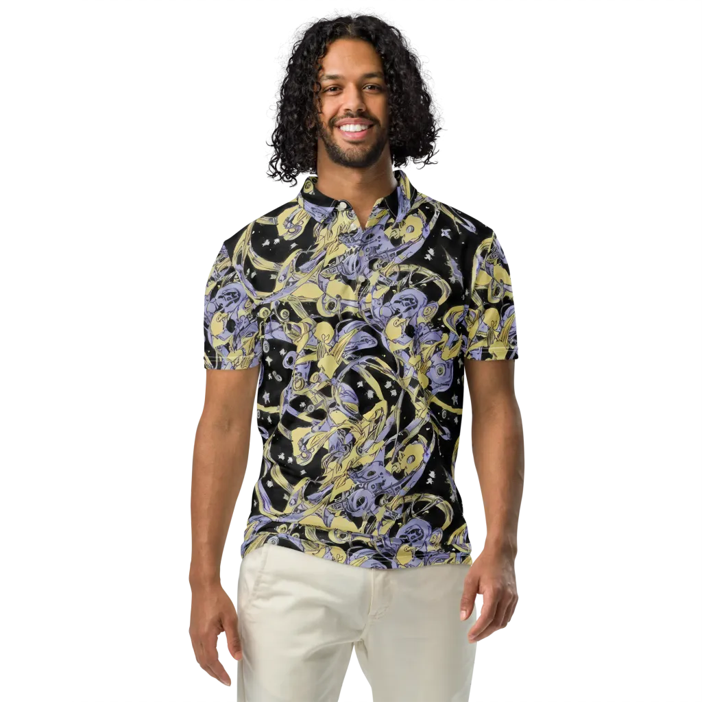 Lunar Mechanica on Men's Slim Fit Polo Shirt — Front