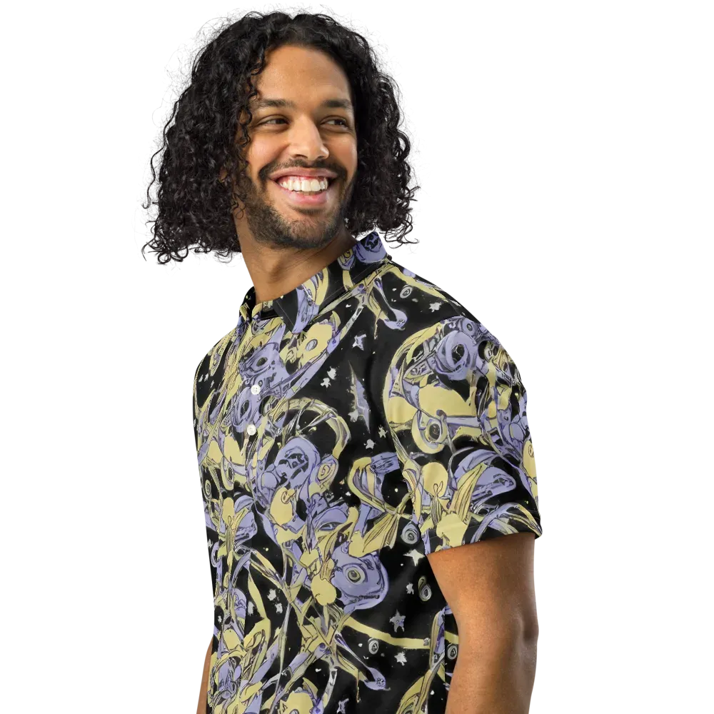 Lunar Mechanica on Men's Slim Fit Polo Shirt — Left Front