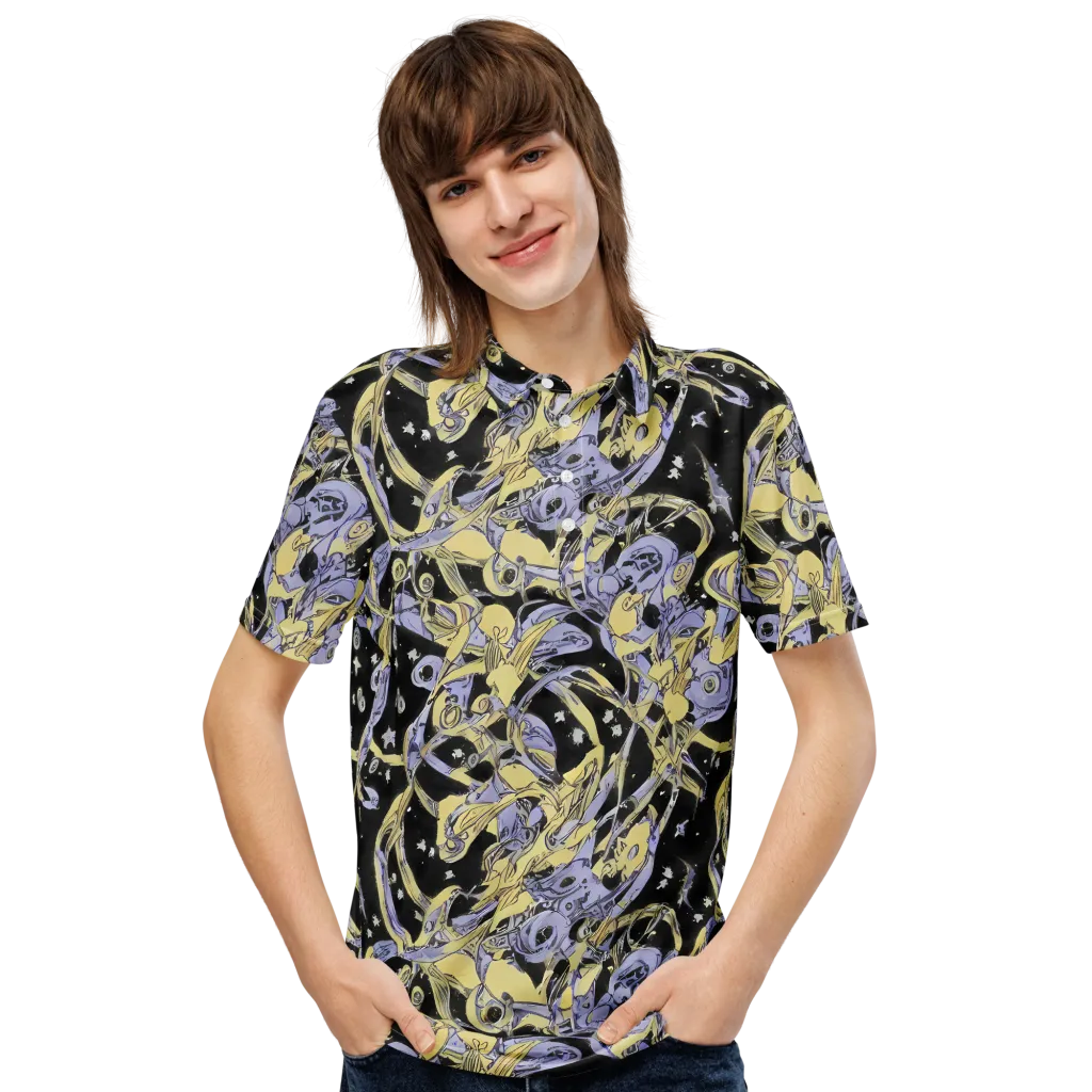 Lunar Mechanica on Men's Slim Fit Polo Shirt — Front