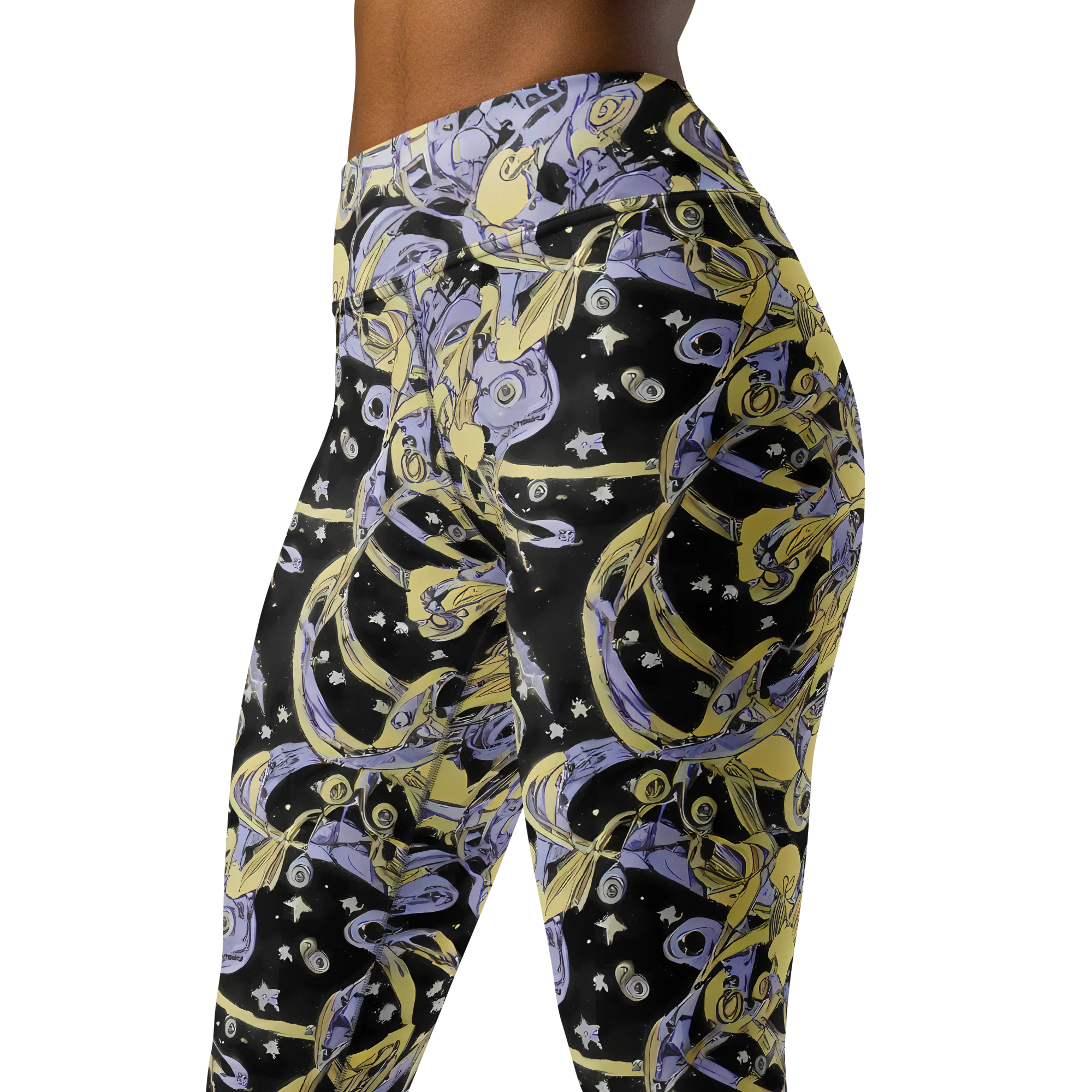 Lunar Mechanica on Yoga Leggings — Left Front