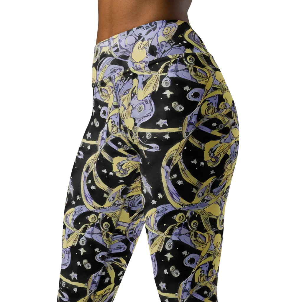Lunar Mechanica on Yoga Leggings — Left Front