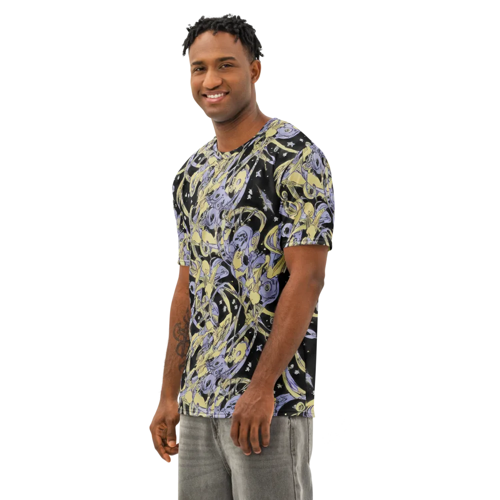 Lunar Mechanica on Men's Cotton Crew Neck T-Shirt — Left Front