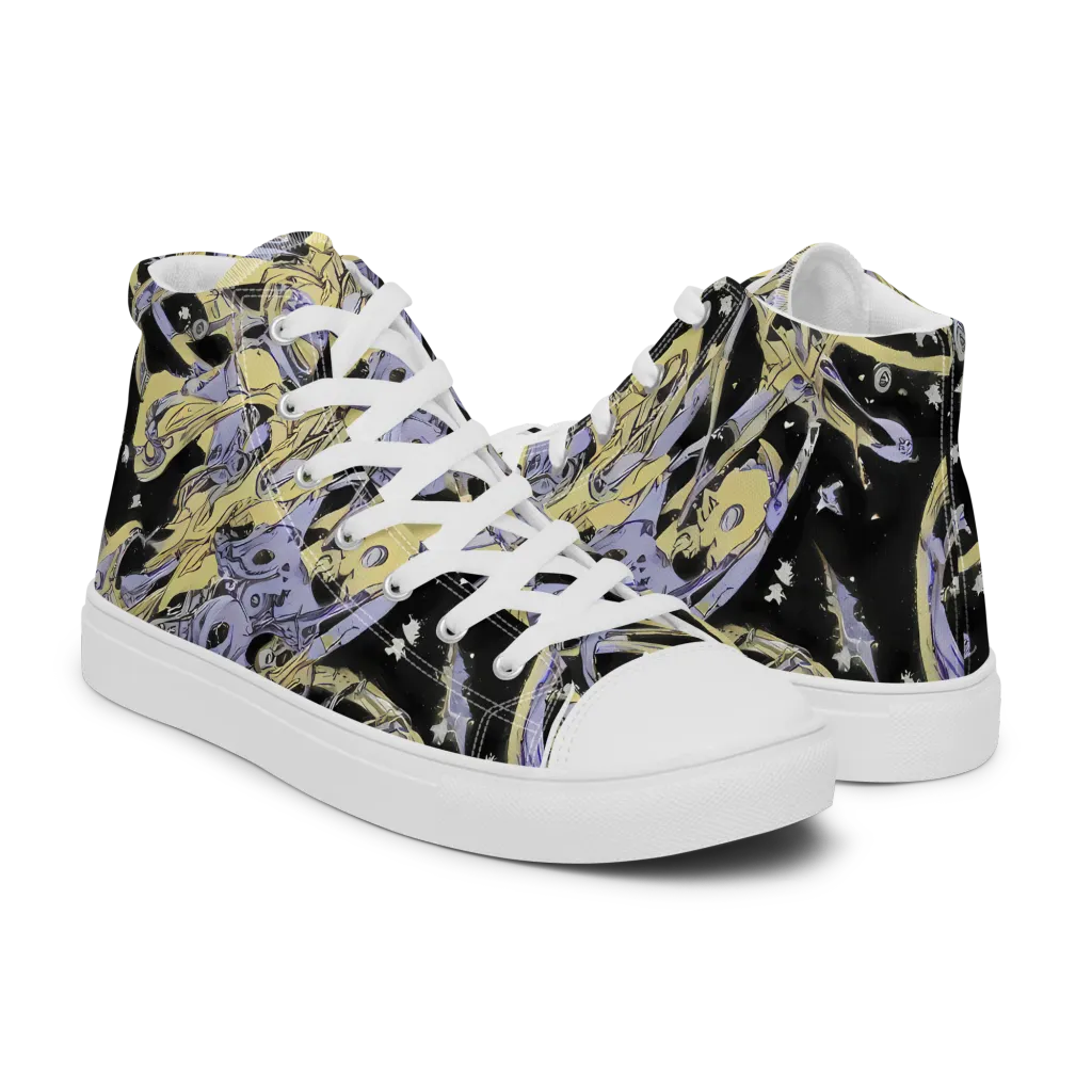 Lunar Mechanica on Men's High Top Canvas Shoes — Right