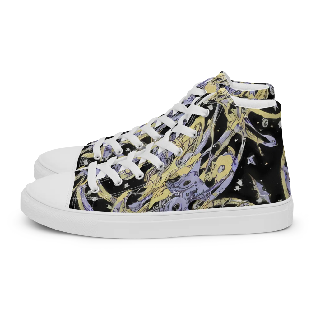 Lunar Mechanica on Women's High Top Canvas Shoes — Left