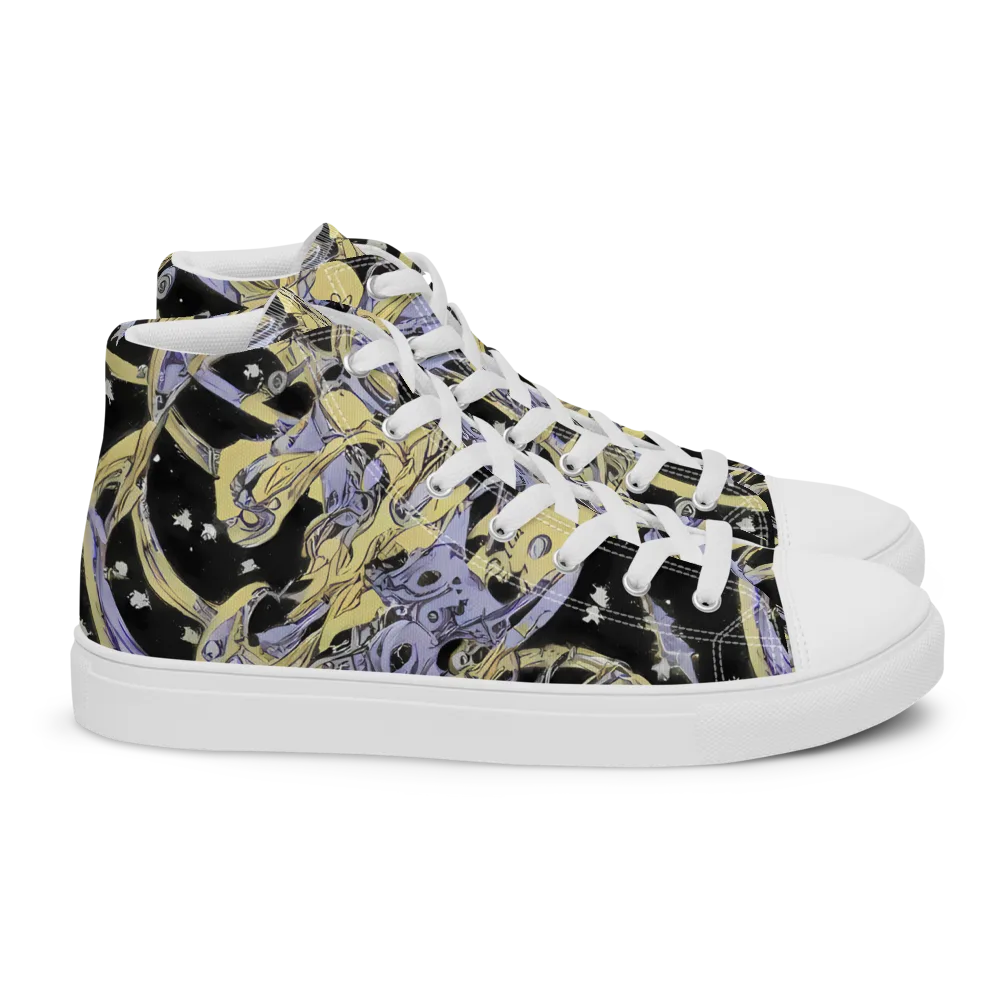 Lunar Mechanica on Women's High Top Canvas Shoes — Right