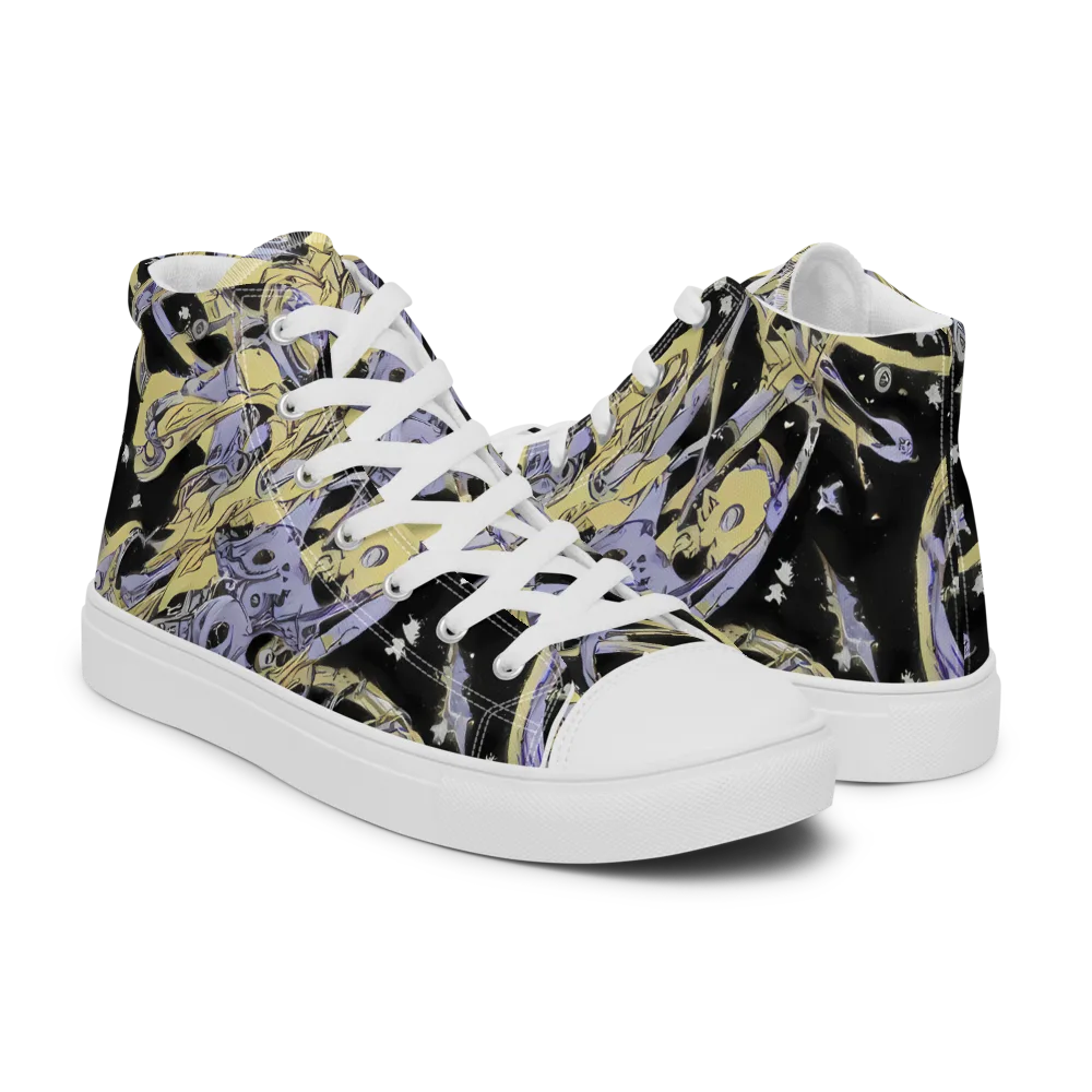 Lunar Mechanica on Women's High Top Canvas Shoes — Right