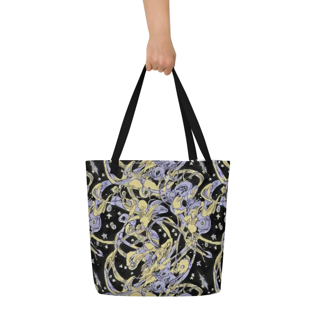 Lunar Mechanica on Large Tote Bag W/ Pocket — Front