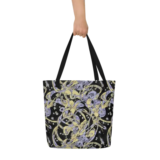 Lunar Mechanica on a Large Tote Bag W/ Pocket