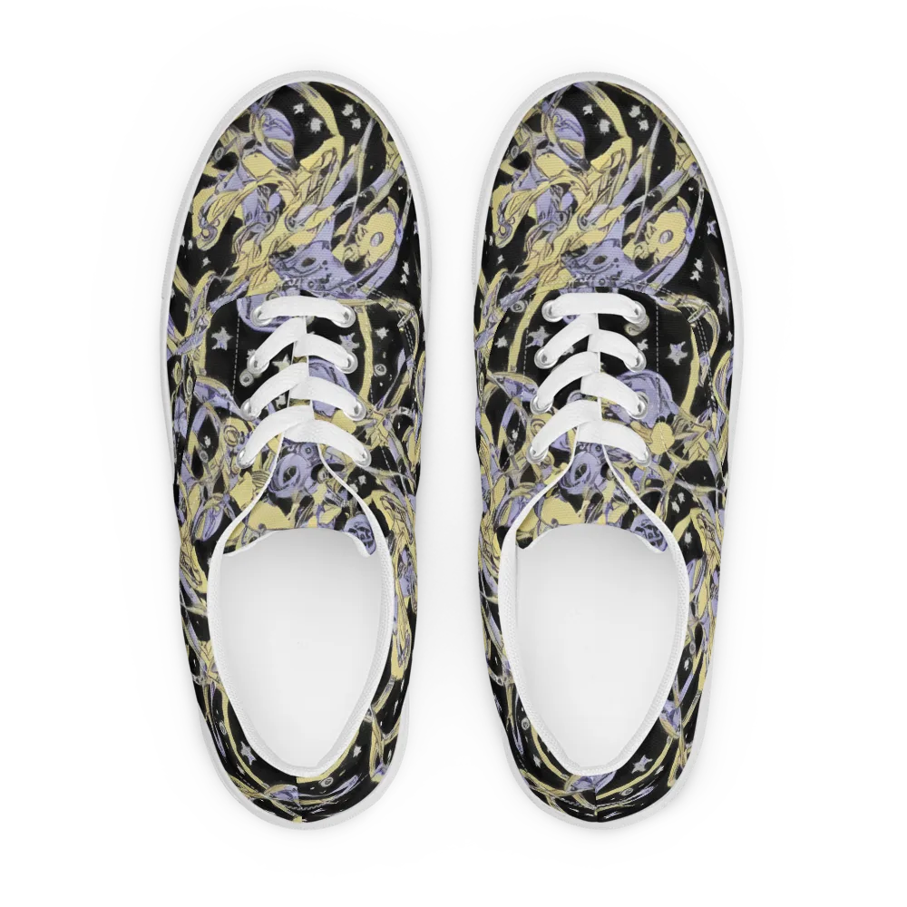 Lunar Mechanica on Men's Lace-Up Canvas Shoes — Front