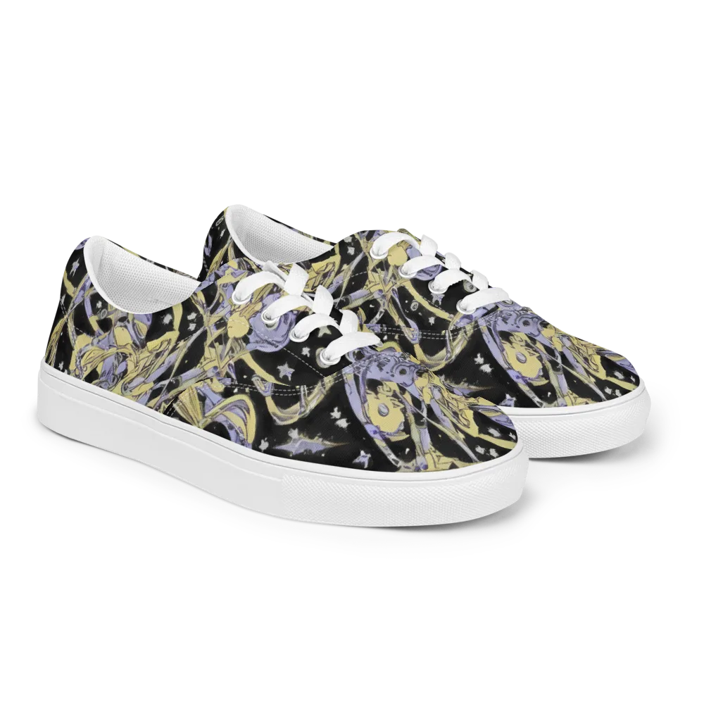 Lunar Mechanica on Men's Lace-Up Canvas Shoes — Right Front