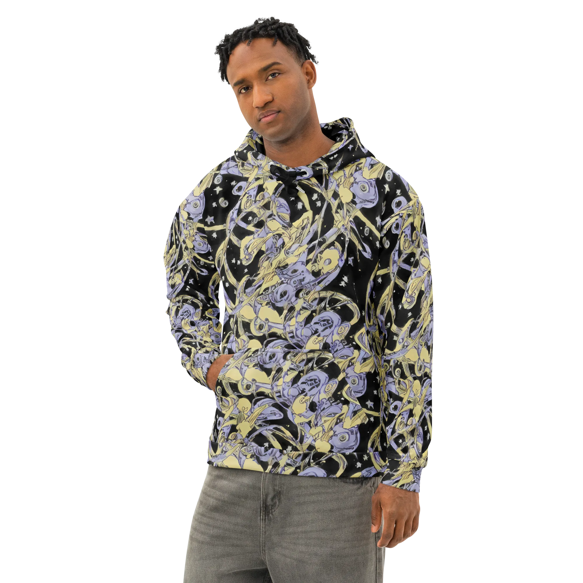 Lunar Mechanica on Cotton Hoodie — Left Front