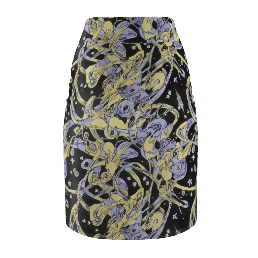 Lunar Mechanica on Pencil Skirt — Back