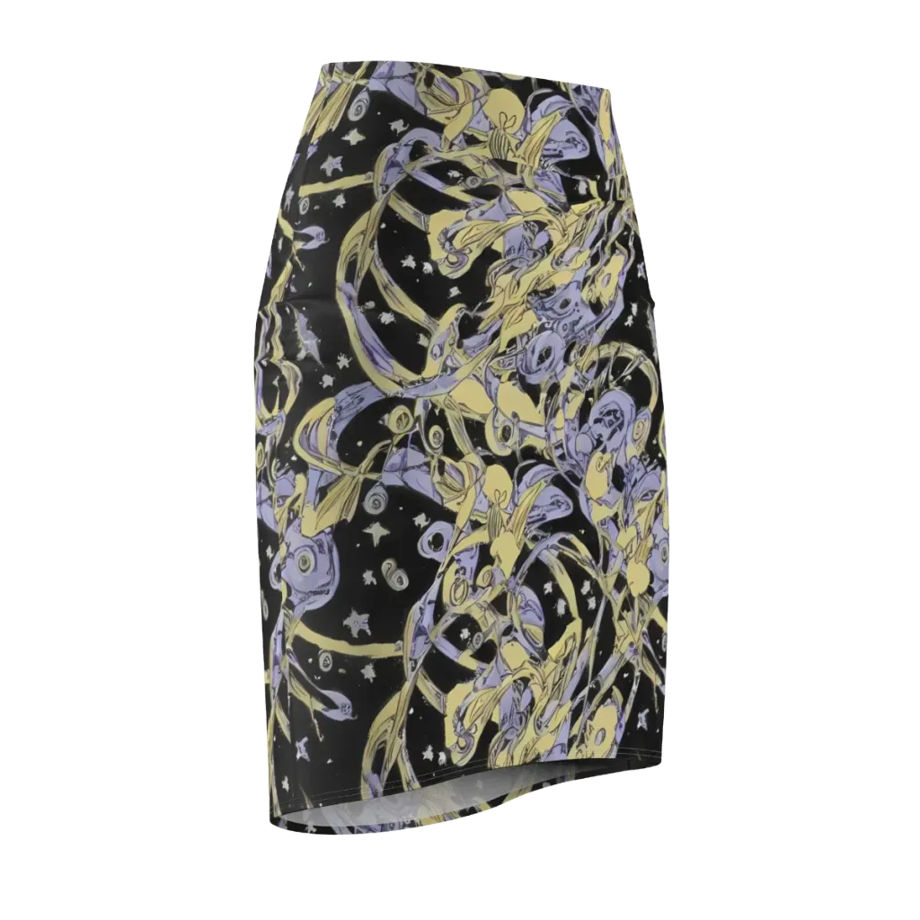 Lunar Mechanica on Pencil Skirt — Front Side