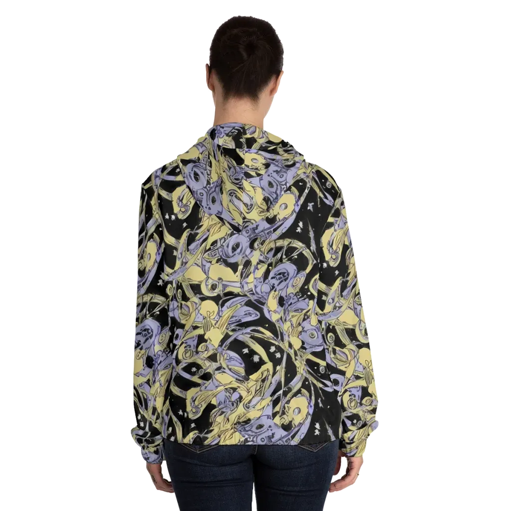 Lunar Mechanica on Women's Full-Zip Hoodie — Back On Person
