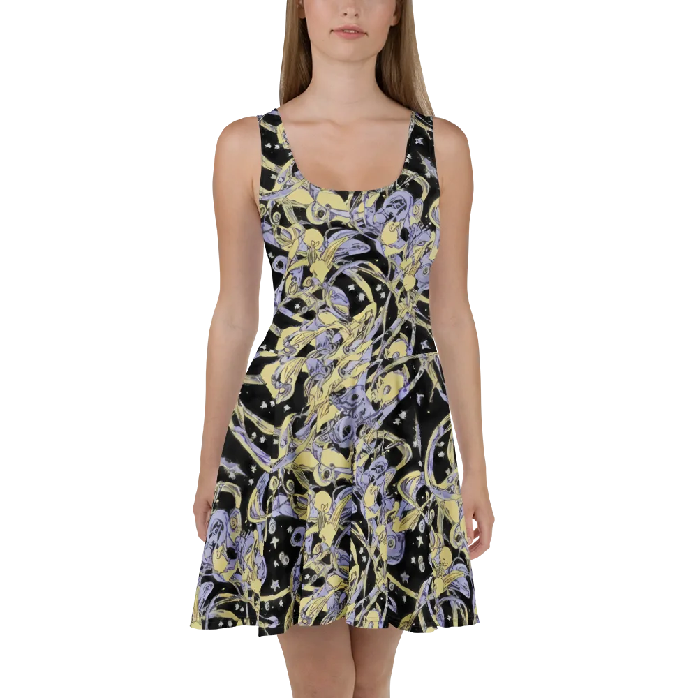 Lunar Mechanica on Skater Dress — Front