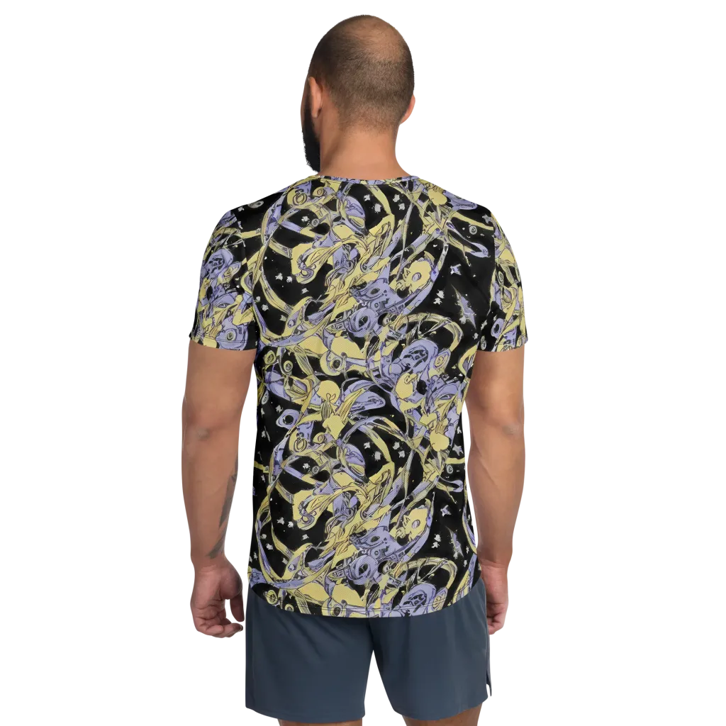 Lunar Mechanica on Men's Athletic T-Shirt — Back