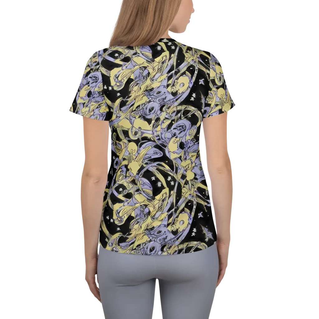 Lunar Mechanica on Women's Athletic T-Shirt — Back