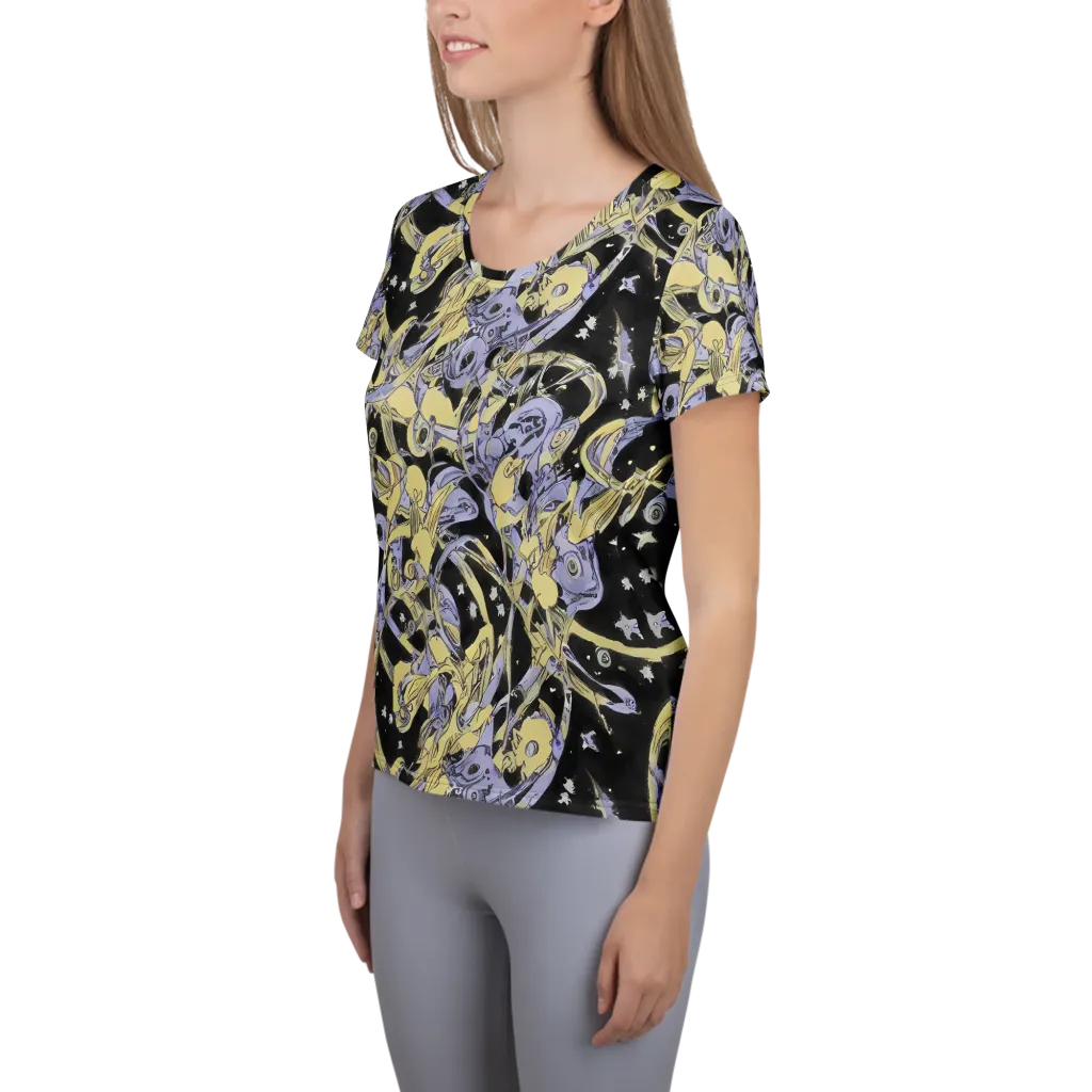 Lunar Mechanica on Women's Athletic T-Shirt — Left
