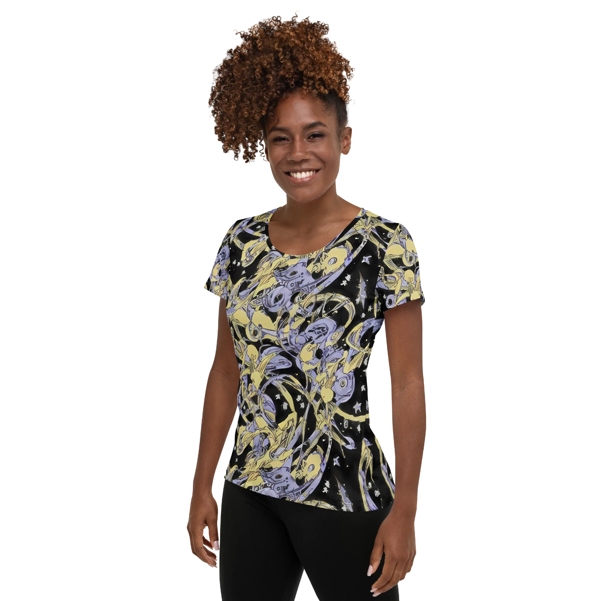 Lunar Mechanica on Women's Athletic T-Shirt — Left