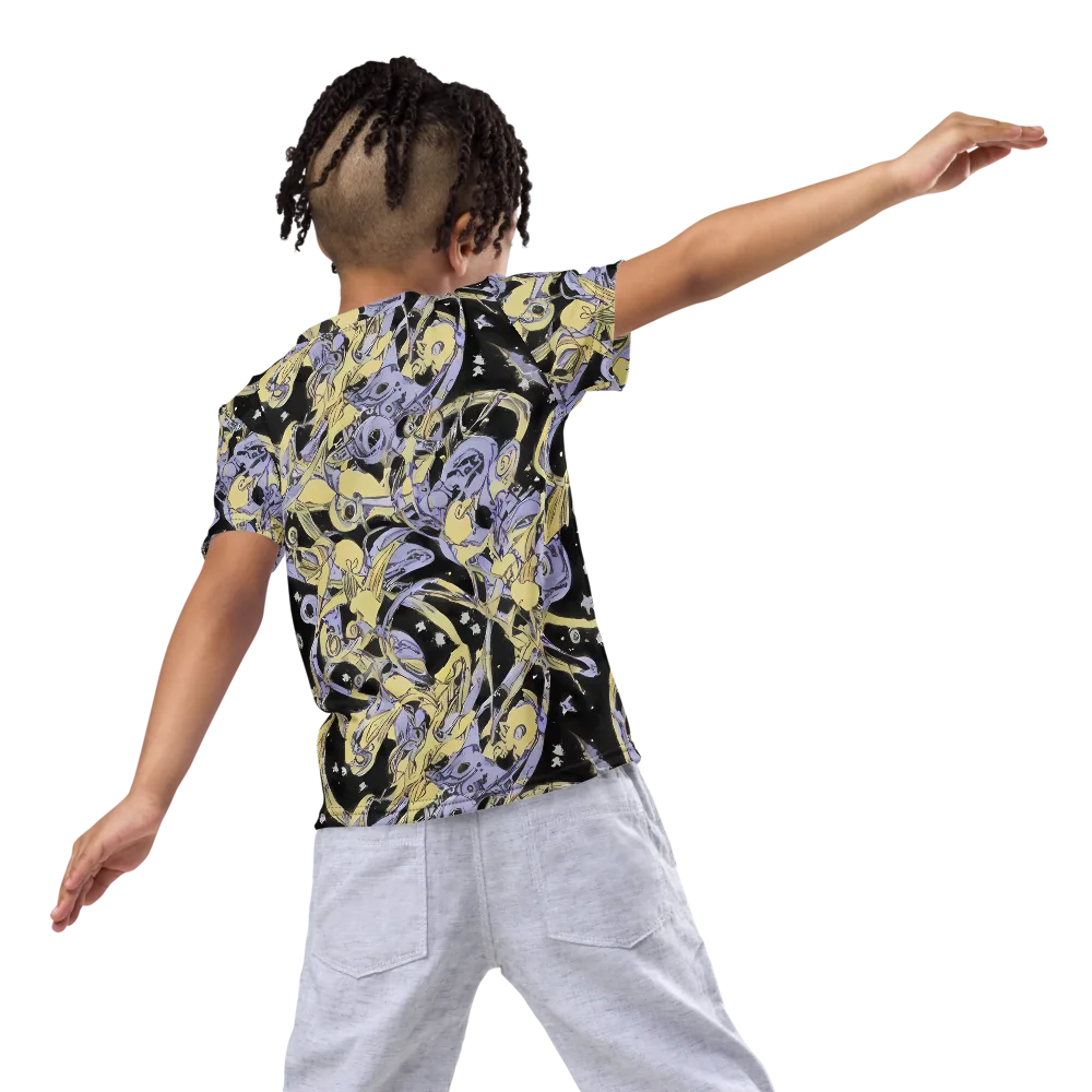 Lunar Mechanica on Kids Crew Neck T-Shirt — Back