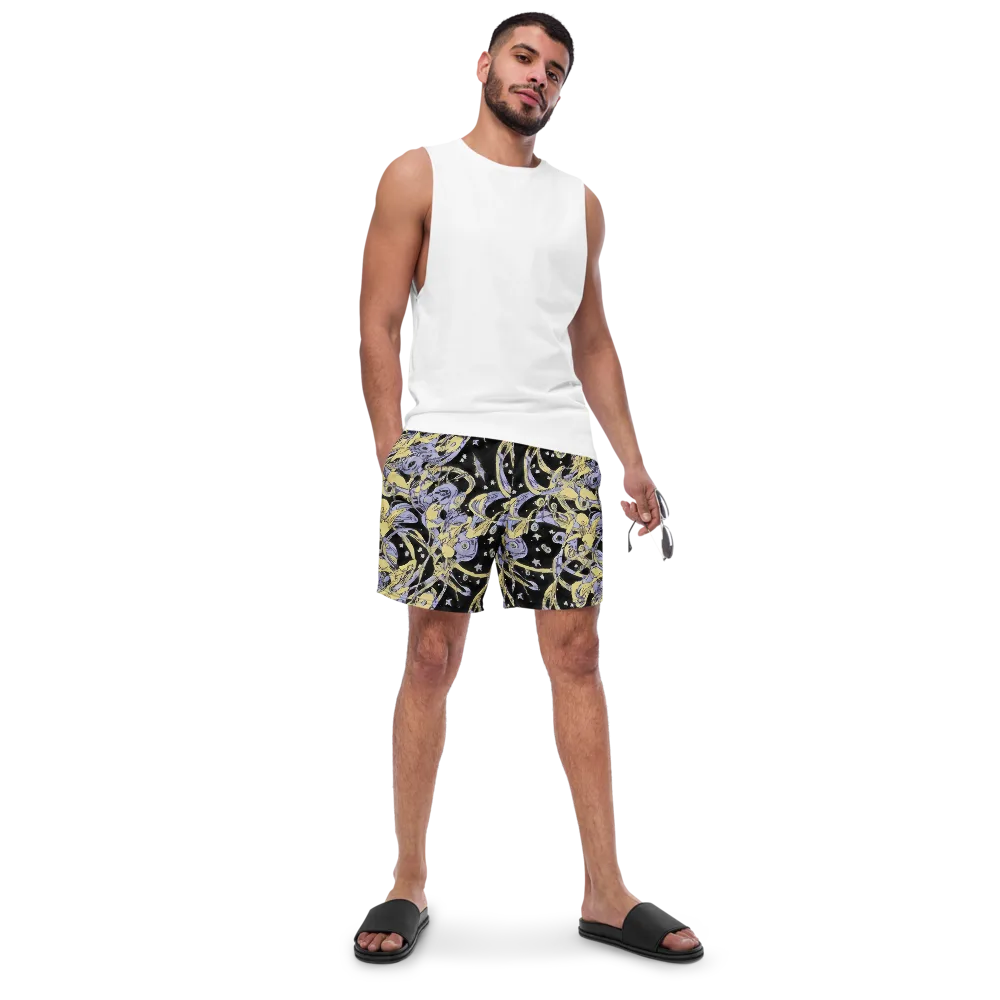 Lunar Mechanica on Swim Trunks — Front