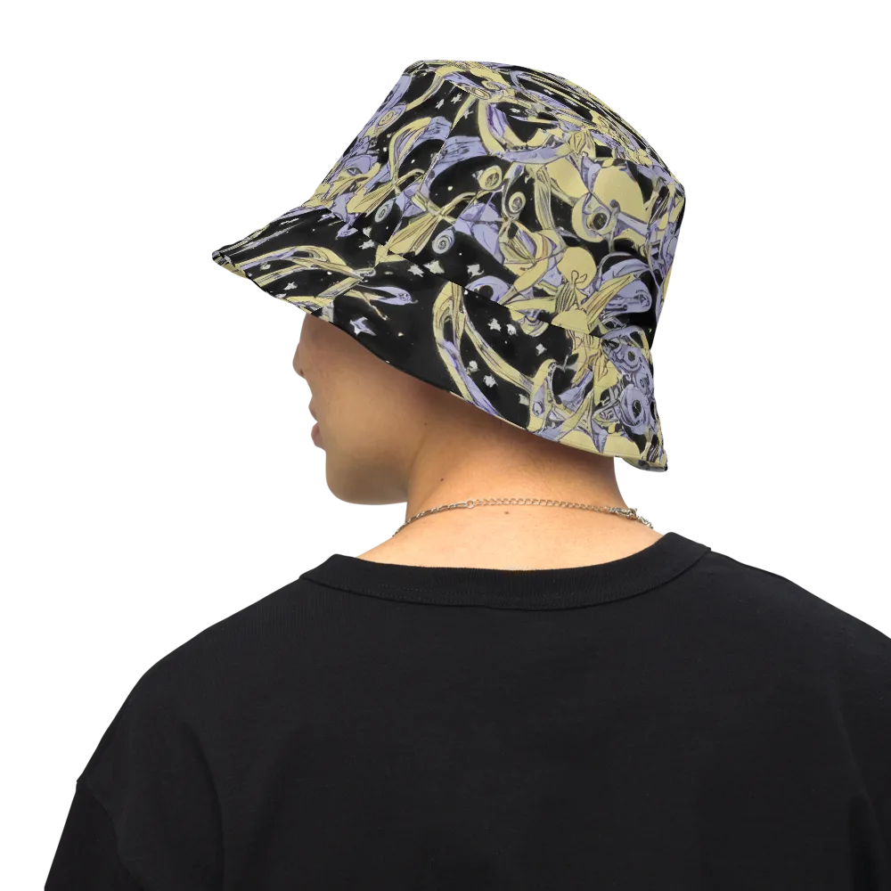 Lunar Mechanica on Reversible Bucket Hat — Back Inside