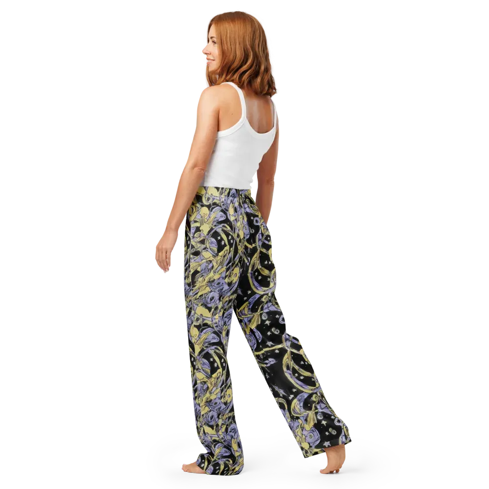 Lunar Mechanica on Women's Pajama Pants — Back
