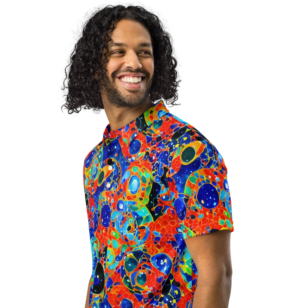 Galactic Glaze on Men's Slim Fit Polo Shirt — Left Front