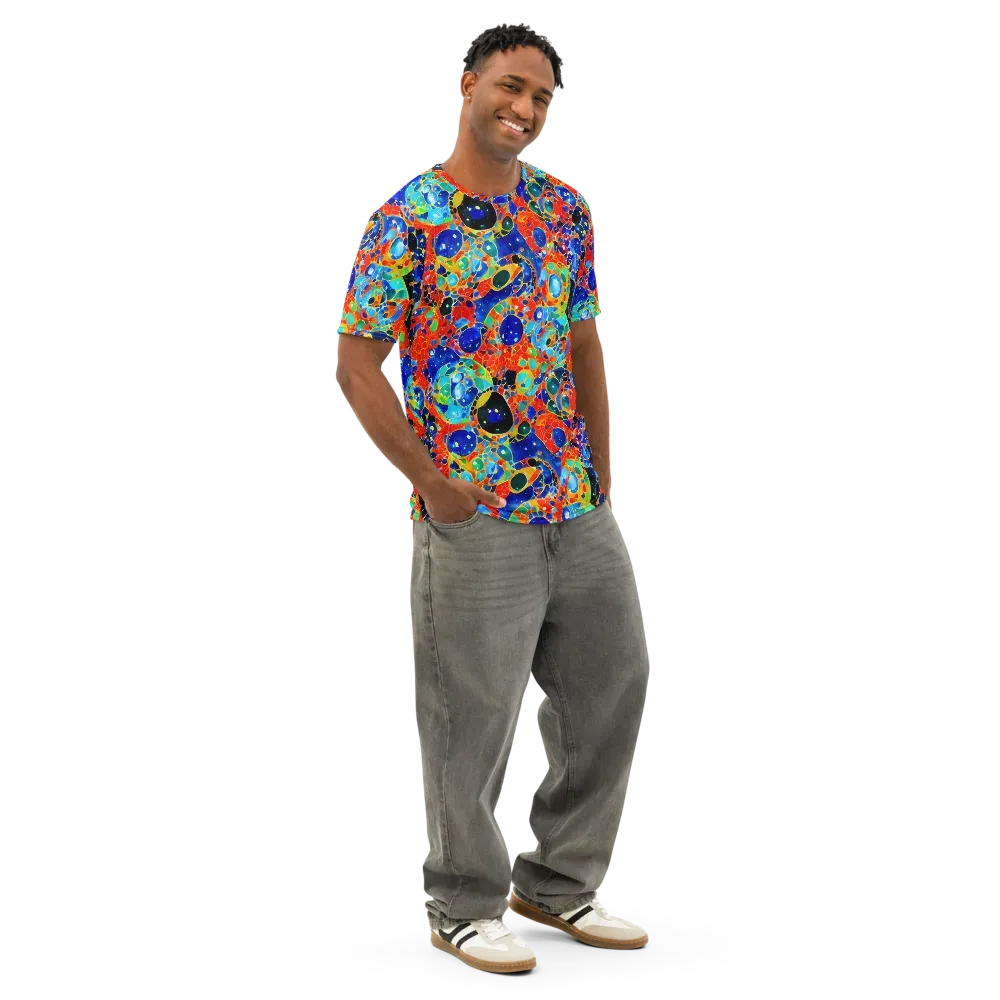 Galactic Glaze on Men's Cotton Crew Neck T-Shirt — Right Front