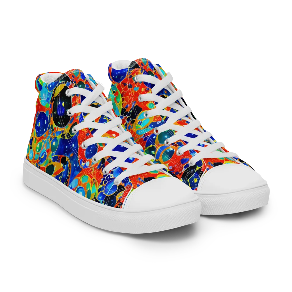 Galactic Glaze on Men's High Top Canvas Shoes — Right Front