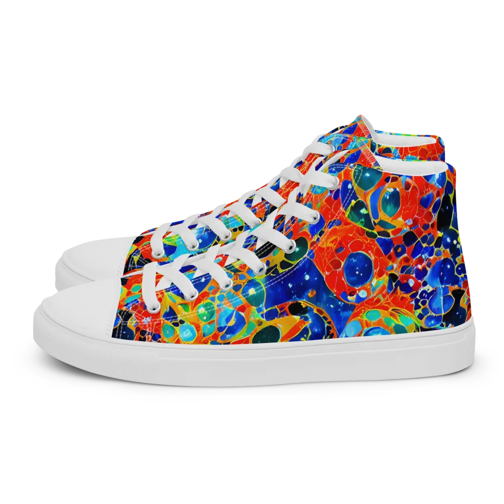 Galactic Glaze on Men's High Top Canvas Shoes — Left