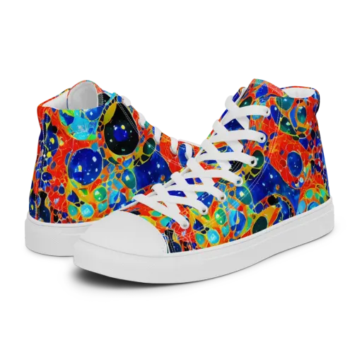 Galactic Glaze on a Men's High Top Canvas Shoes