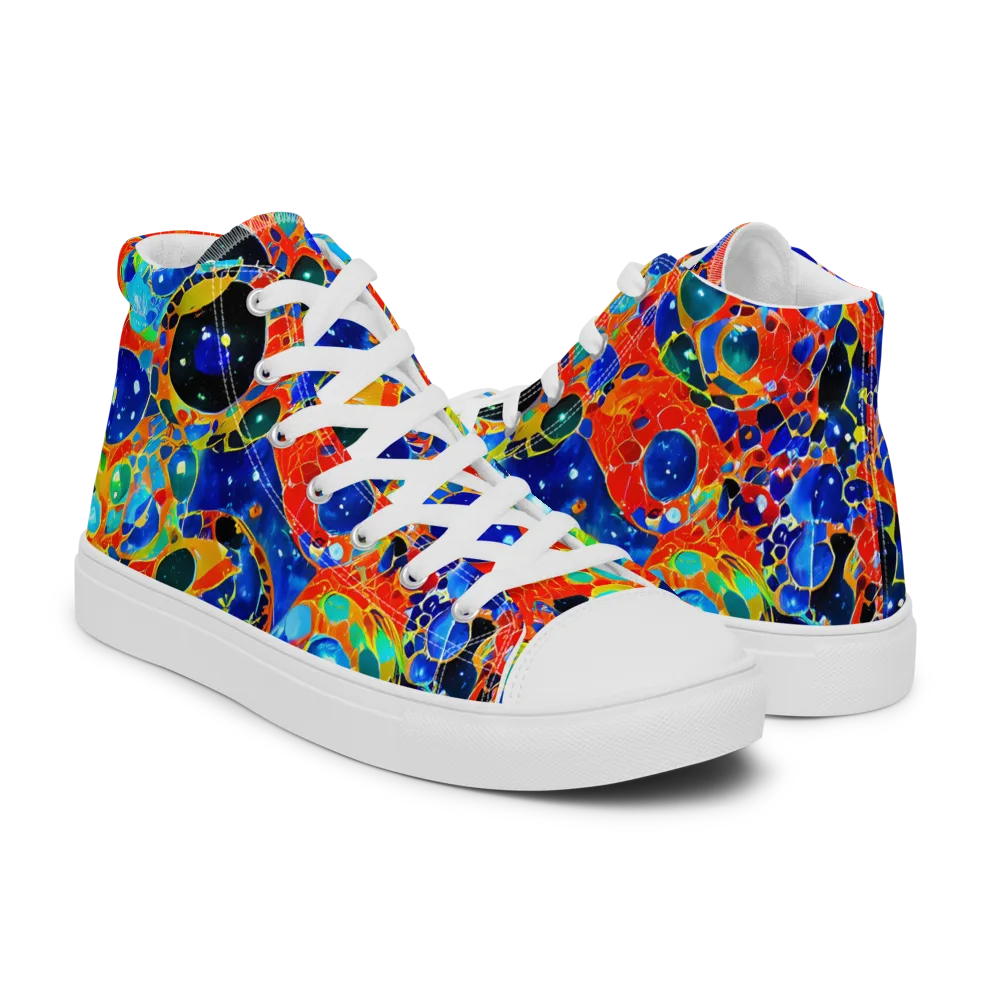 Galactic Glaze on Men's High Top Canvas Shoes — Right