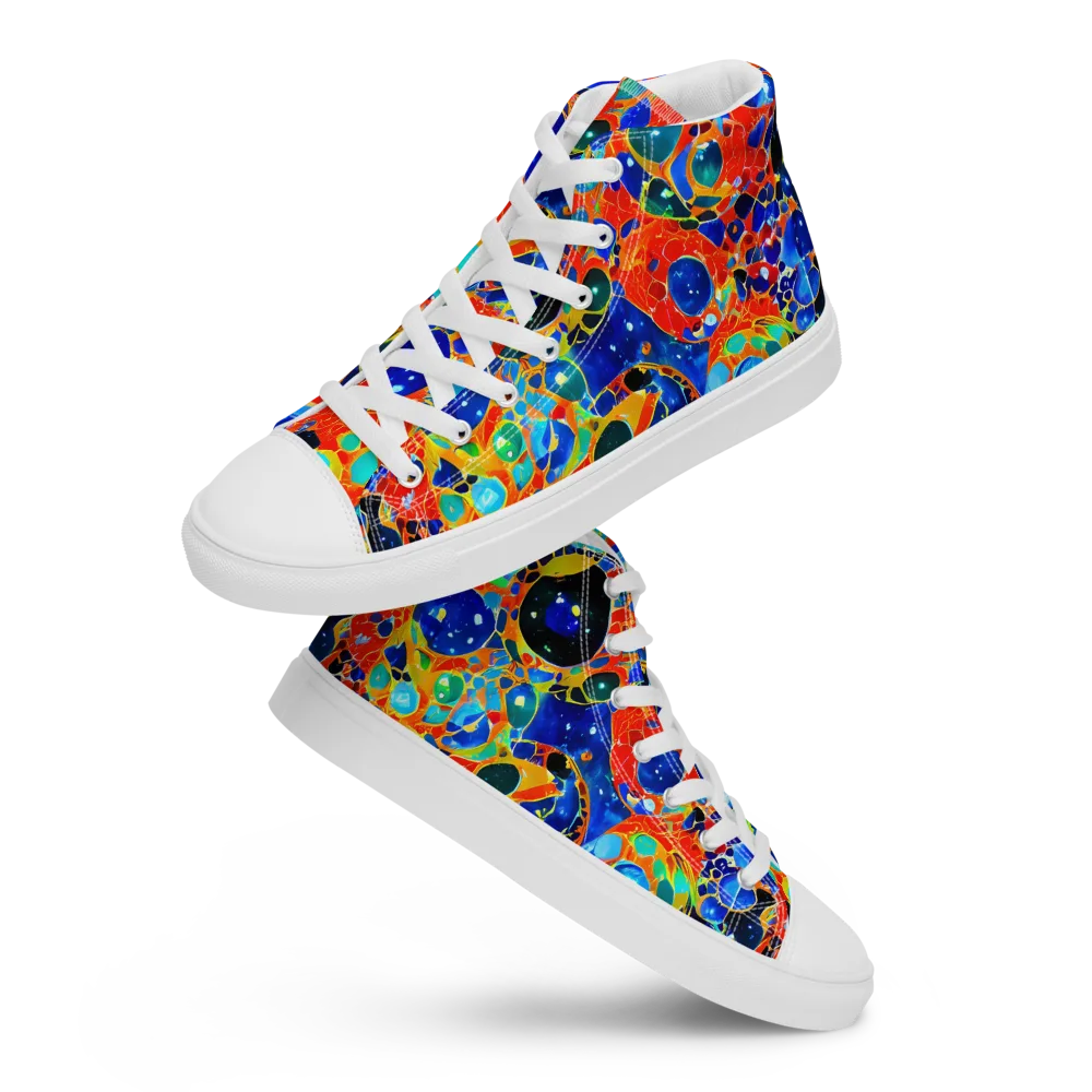Galactic Glaze on Men's High Top Canvas Shoes — Front