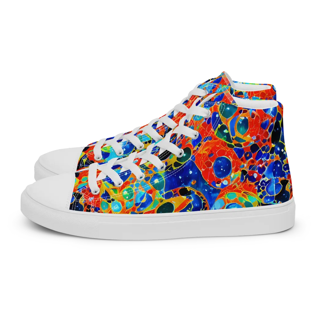 Galactic Glaze on Women's High Top Canvas Shoes — Left