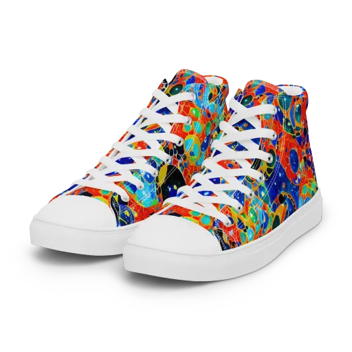 Galactic Glaze on a Women's High Top Canvas Shoes