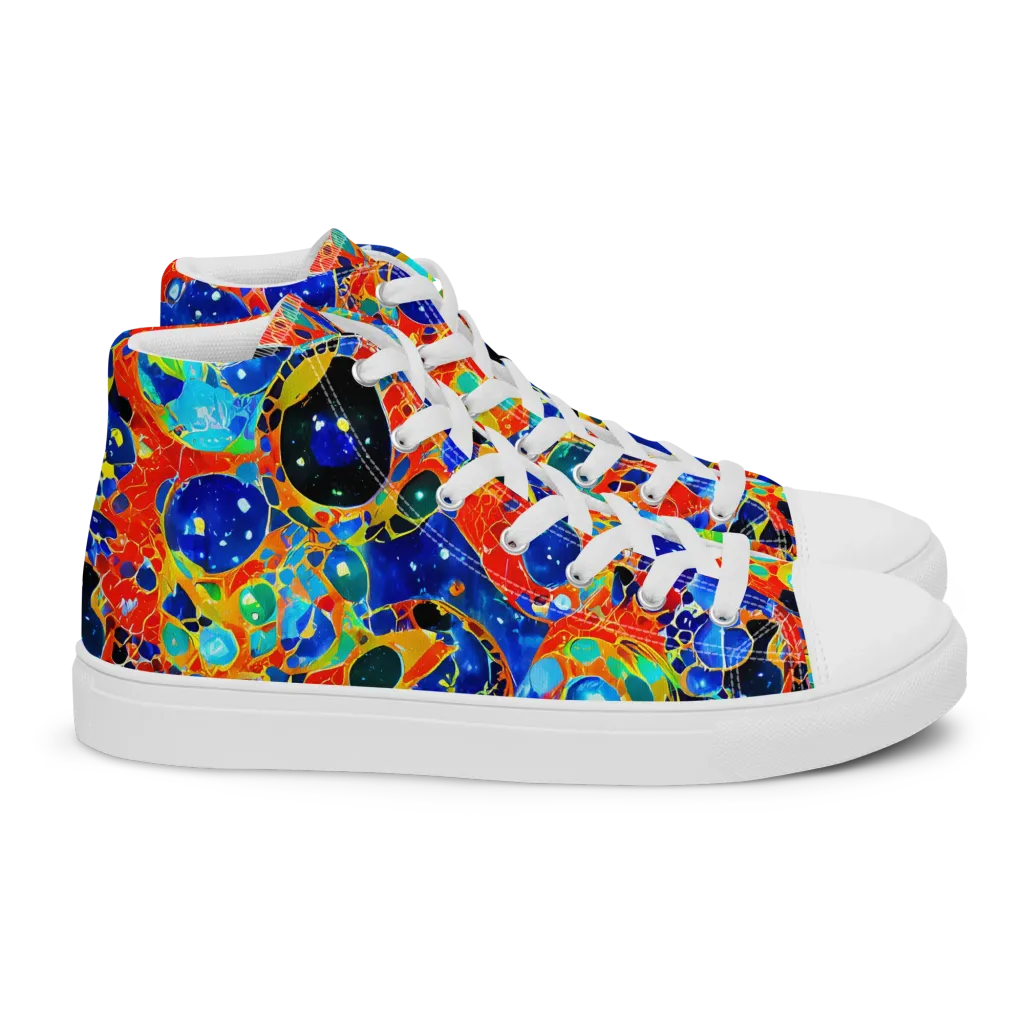 Galactic Glaze on Women's High Top Canvas Shoes — Right