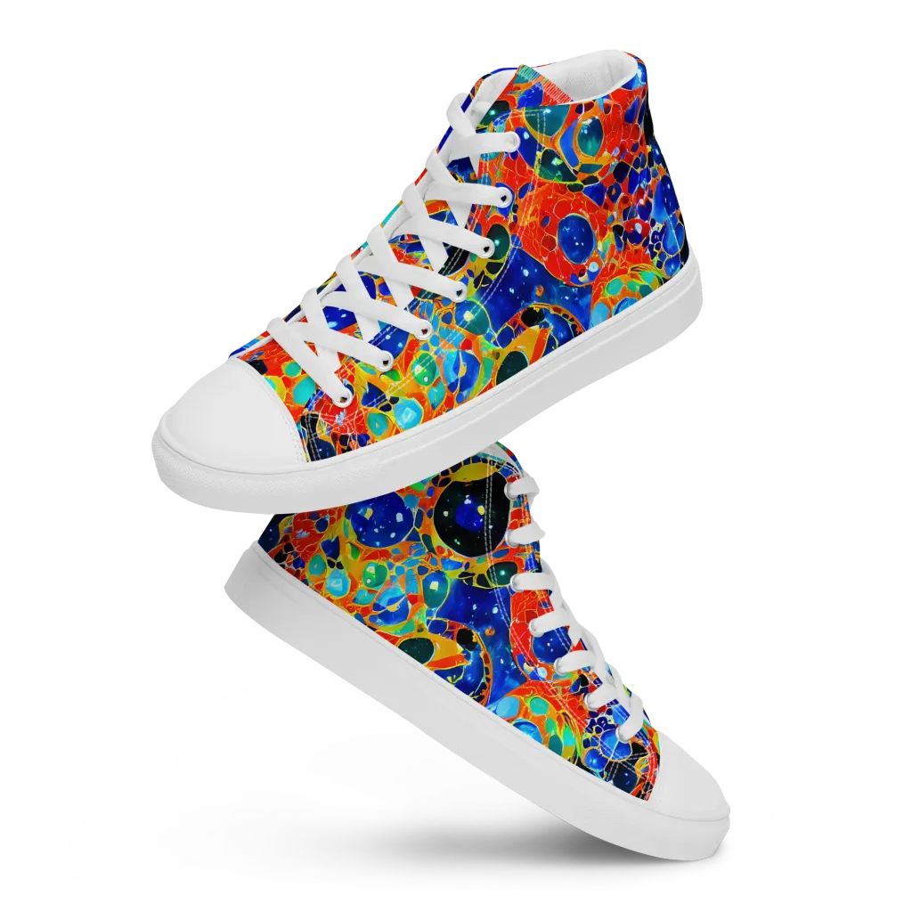 Galactic Glaze on Women's High Top Canvas Shoes — Front