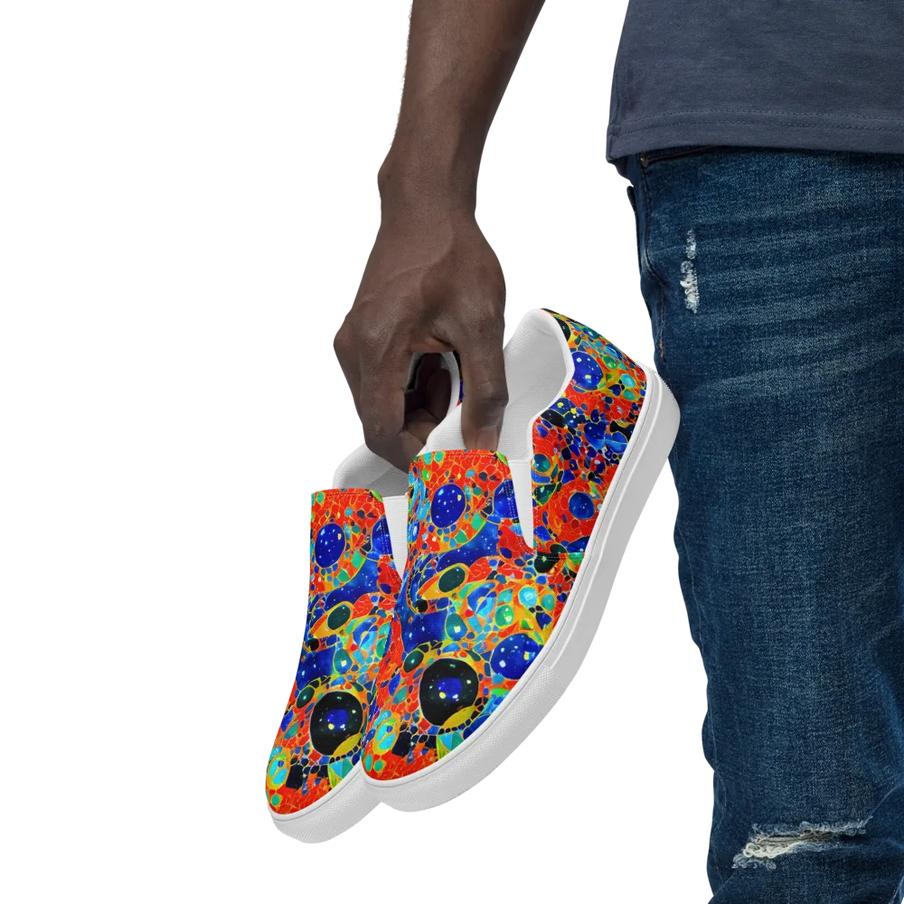 Galactic Glaze on Men's Slip-On Canvas Shoes — Left Front