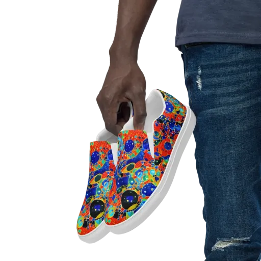 Galactic Glaze on a Men's Slip-On Canvas Shoes