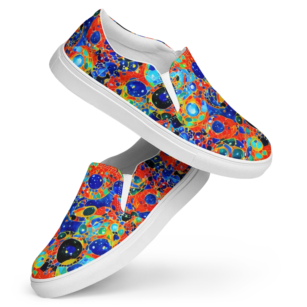 Galactic Glaze on Women's Slip-On Canvas Shoes — Front