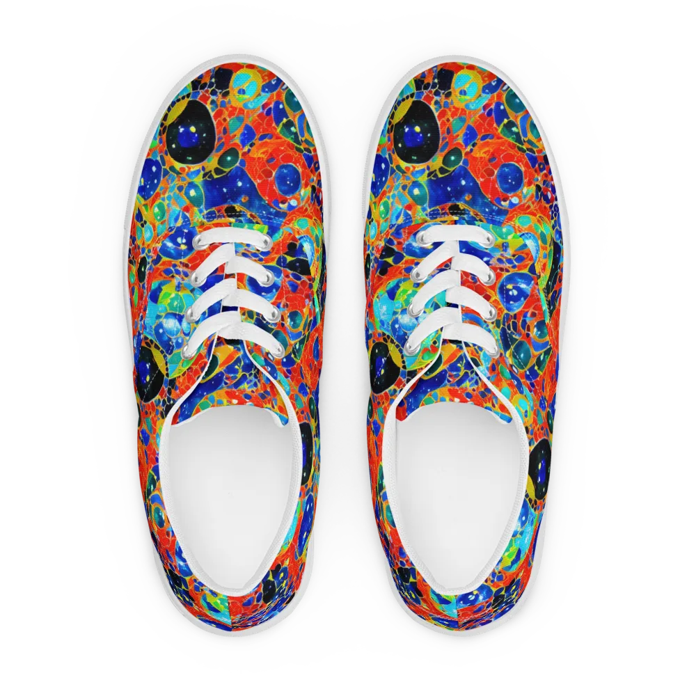 Galactic Glaze on Men's Lace-Up Canvas Shoes — Front