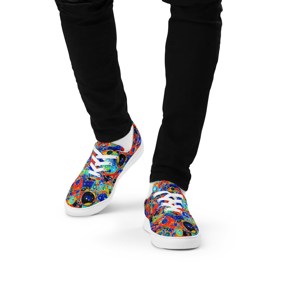 Galactic Glaze on Men's Lace-Up Canvas Shoes — Front