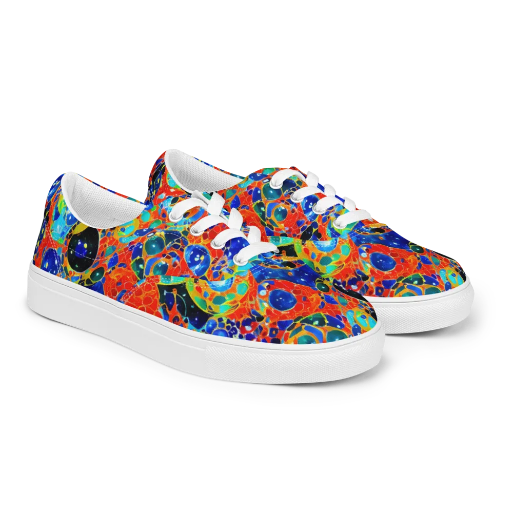 Galactic Glaze on Men's Lace-Up Canvas Shoes — Right Front