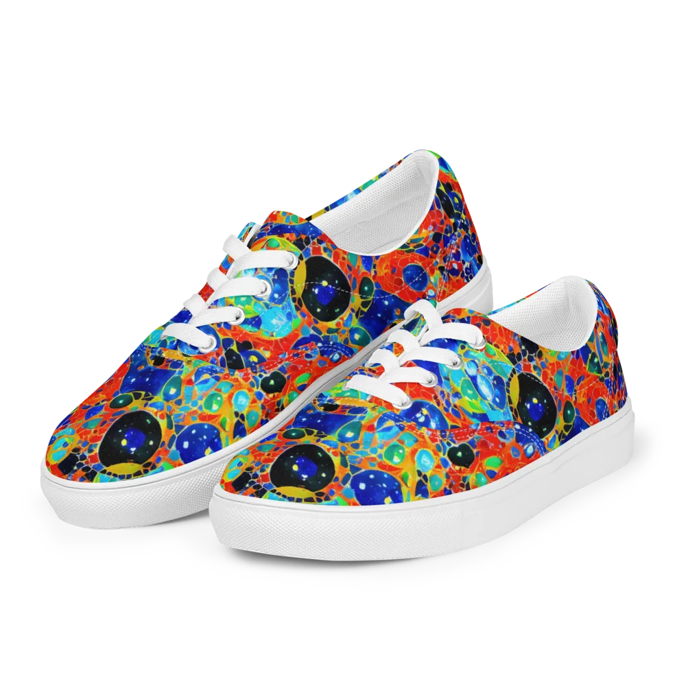 Galactic Glaze on Men's Lace-Up Canvas Shoes — Left Front