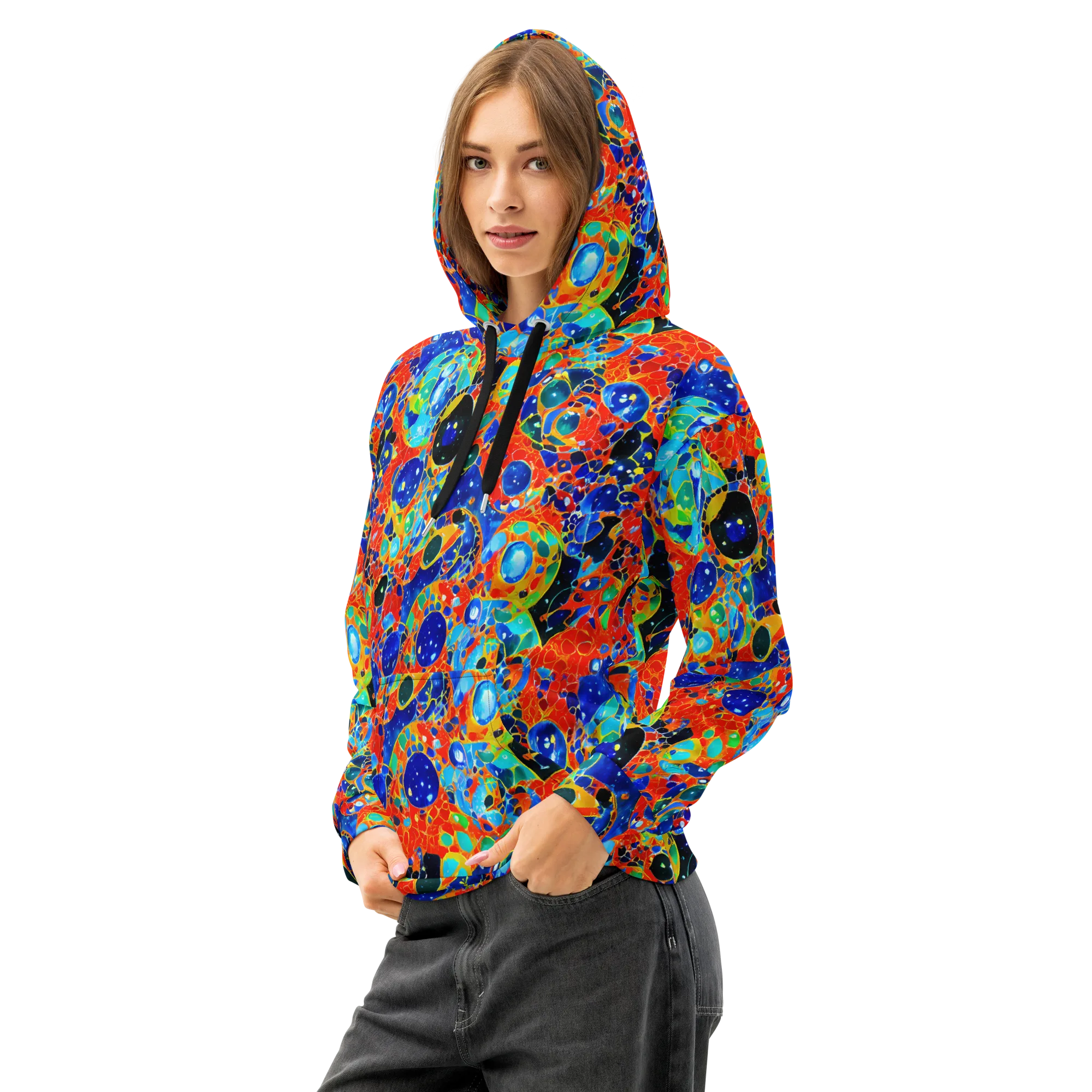 Galactic Glaze on Cotton Hoodie — Left Front