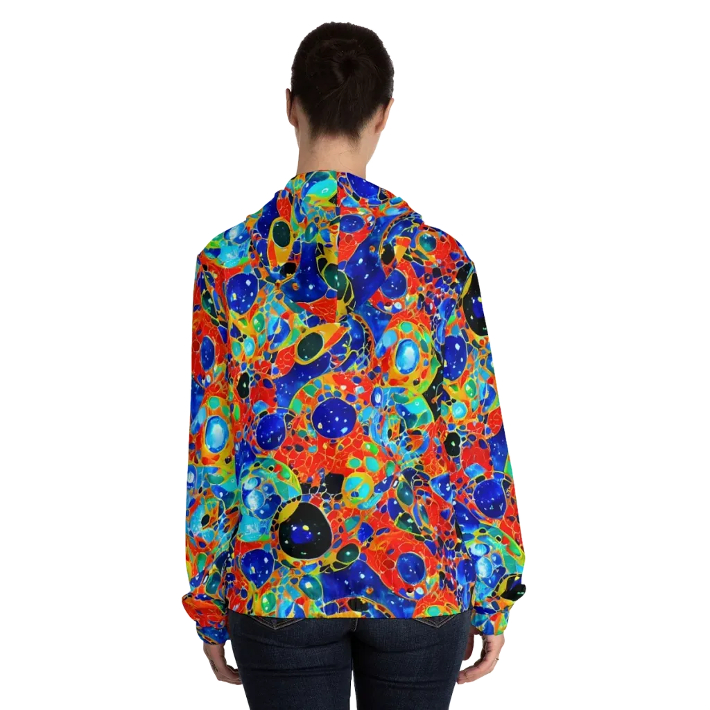Galactic Glaze on Women's Full-Zip Hoodie — Back On Person
