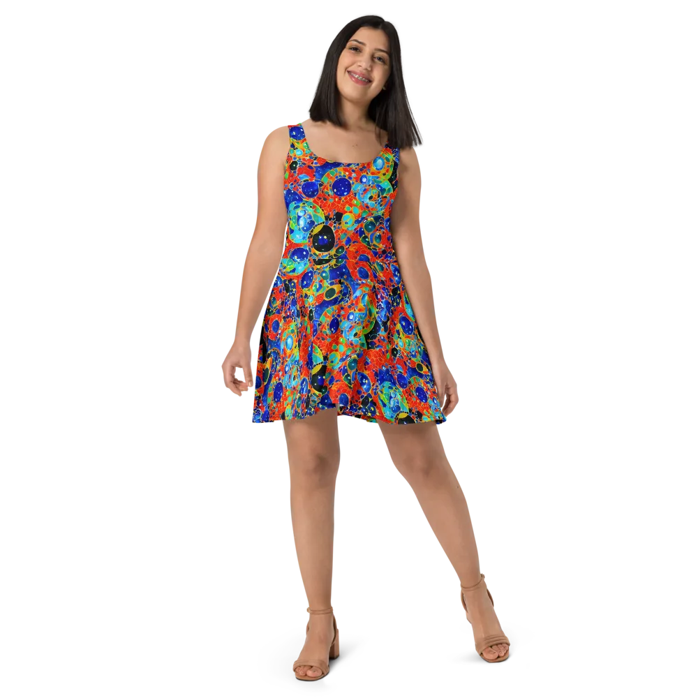 Galactic Glaze on Skater Dress — Front