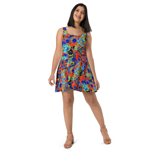 Galactic Glaze on a Skater Dress