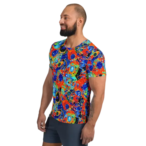 Galactic Glaze on a Men's Athletic T-Shirt